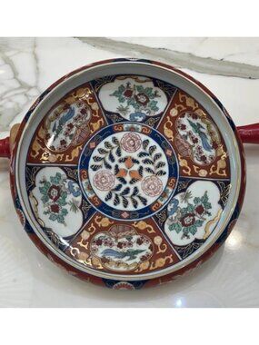 Japanese Gold Imari VINTAGE Handpainted 7 1/2" Panel Design Shallow Plate/Bowl